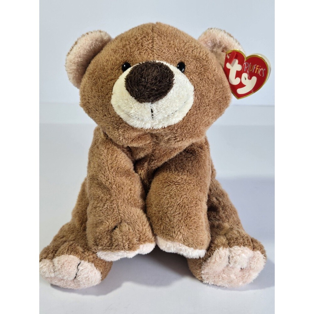 Ty Pluffies Slumbers Bear 2002 Brown Plush 9" #3227 Retired w/ Hang Tag